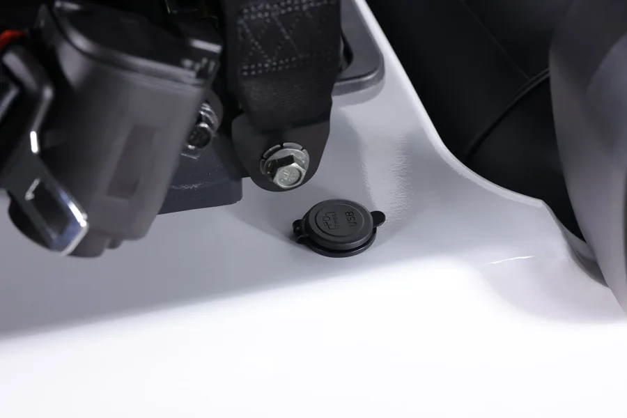 Detalle de volante carro de golf eléctrico Denago Nomad XL